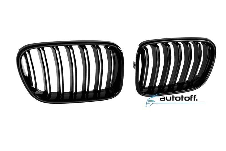 Grile duble iluminate compatibile cu BMW X3 F25 (10-13) Negru lucios cu LED