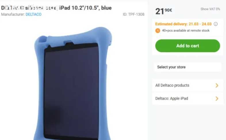 Чисто нов силиконов кейс Deltaco - 10 инча