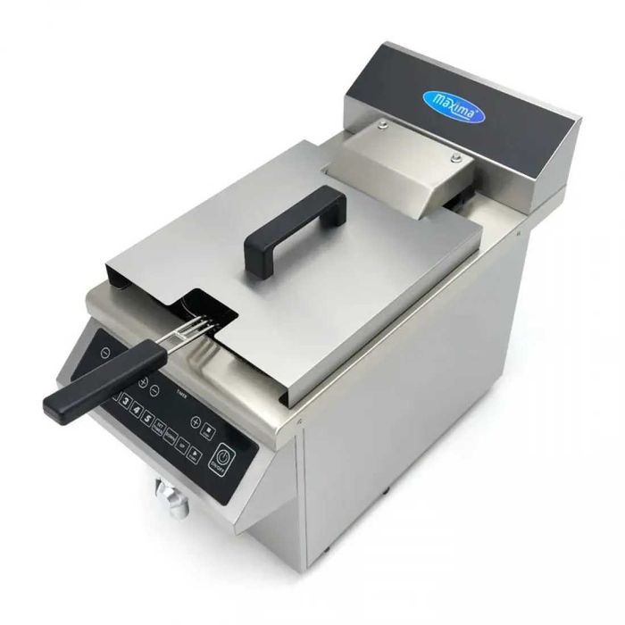 Индукционен фритюрник с 1 вана по 8л, автоматично повдигаща се кошница