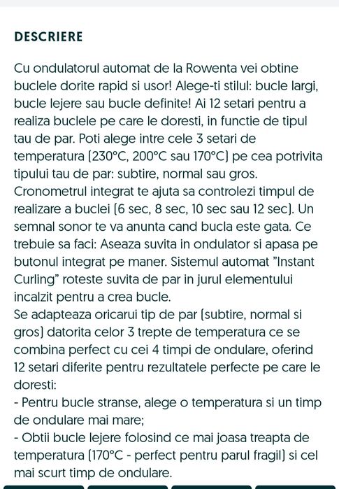 Ondulator automat Rowenta