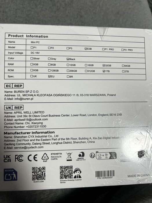 NiPoGi Mini PC 32GB DDR4 1TB SSD AMD Ryzen 5 7430U