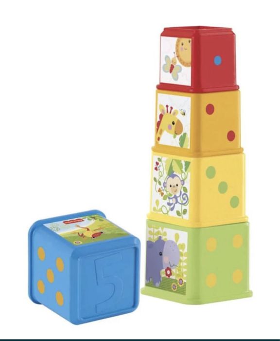 Carucior Smoby + catel lemn + cuburi + dino+ turn