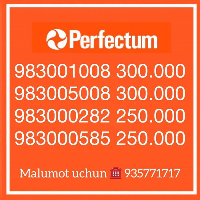 Perfectum Yunusobod gold nomer