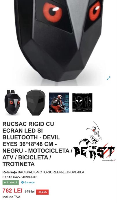 Ghiozdan/ Rucsac LED Moto/Trotineta/Bicicleta