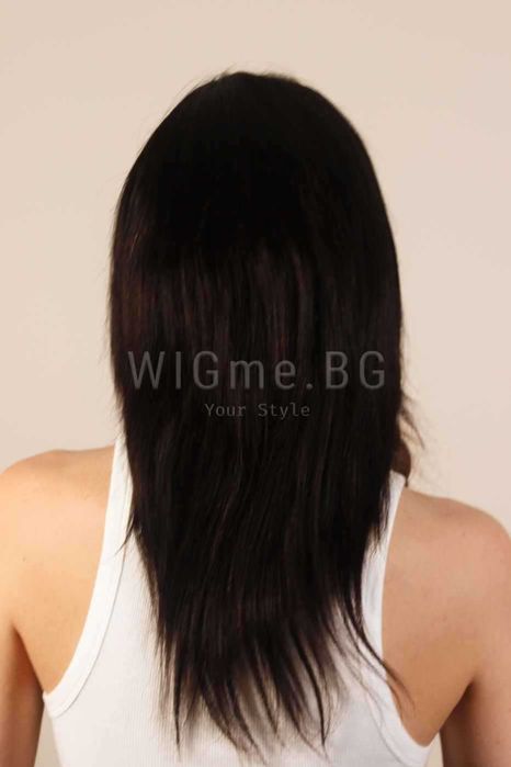 Права шоколадова кафява от ЕСТЕСТВЕН косъм перука Жана