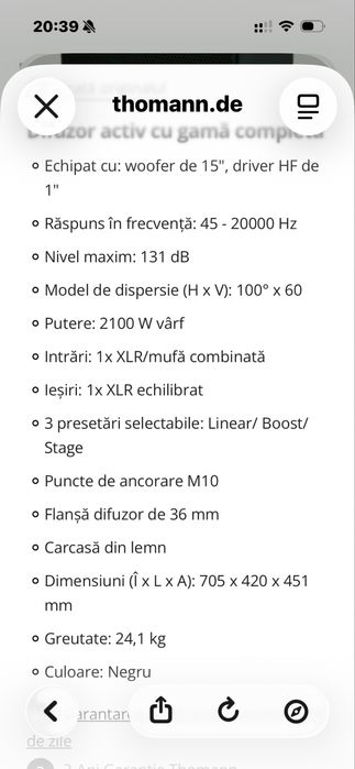 Sistem PA Activ RCF/NOU/Impecabil!