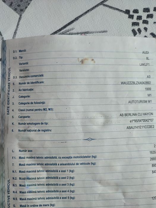 Dezmembrez,Audi A3 an fabricație 1999