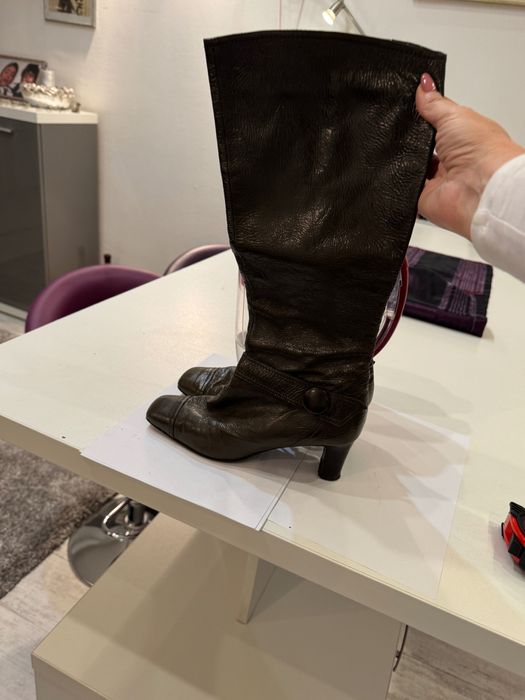 Ботуши ест.кожа кафяв цвят