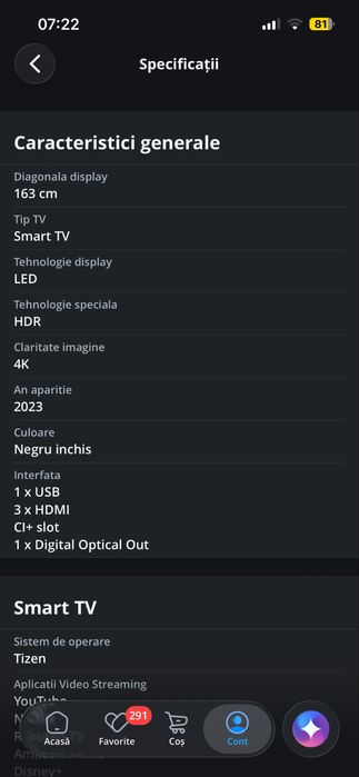 Televizor SAMSUNG LED 65CU7172
