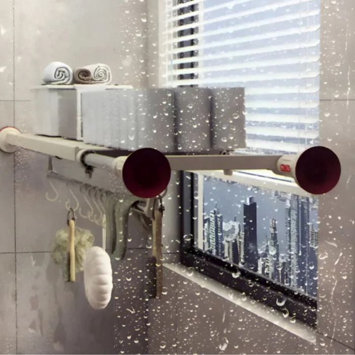 Разтегателен телескопичен рафт без пробиване 50–80 см .