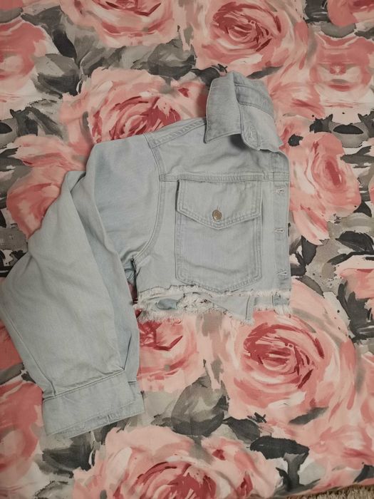 Pull&Bear сет дънки и кроп яке, размер С