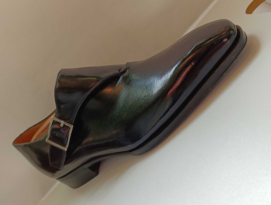 Pantofi monk 39.5 40 de lux lucrati manual FABI NOI piele maturala sup