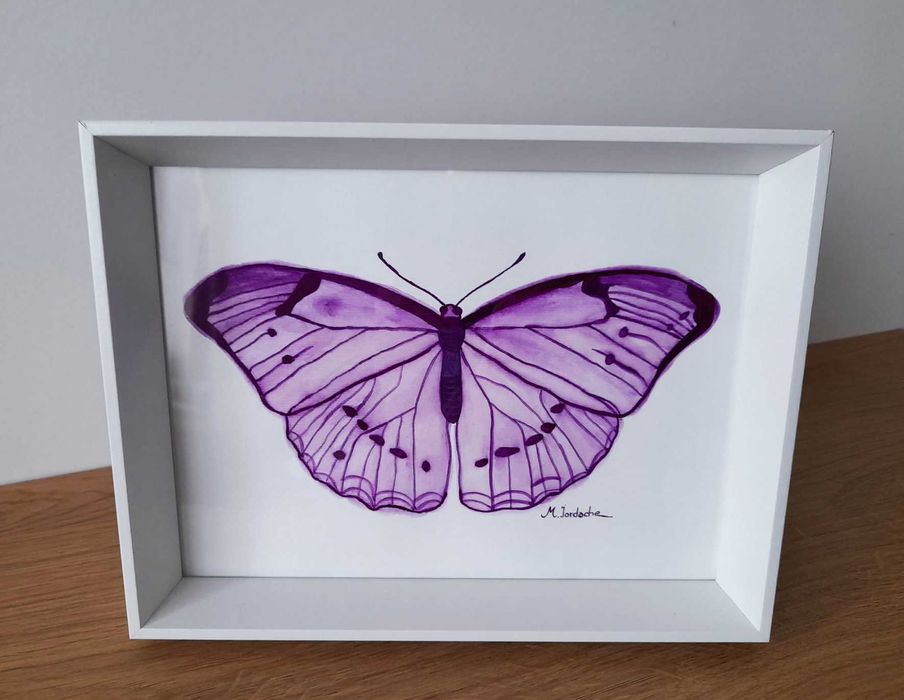 Fluturi pictați manual – acuarelă pe hârtie