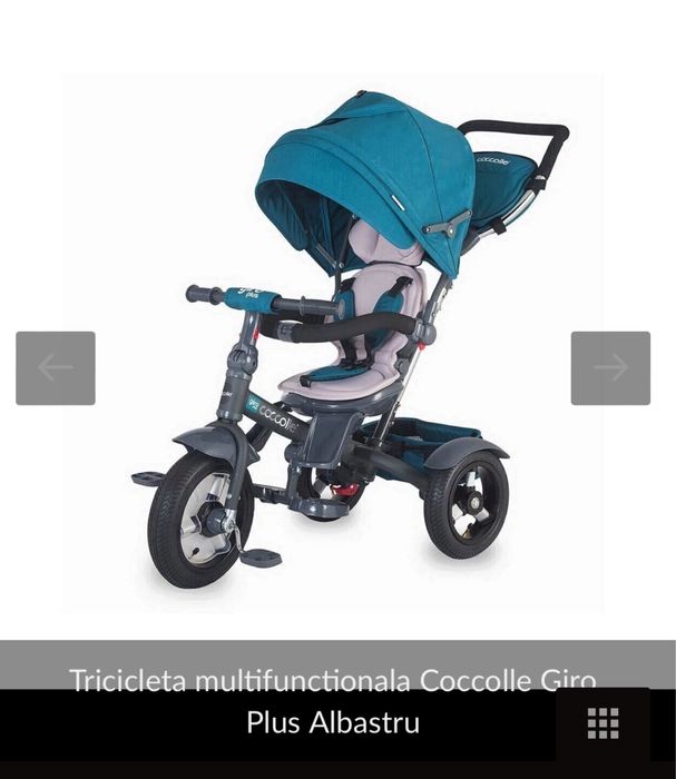 Tricicleta multifunctionala Coccolle Giro Plus Albastru