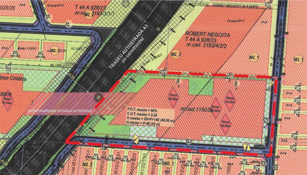 Pipera-Voluntari, Oportunitate, 21720 mp CUT=3,24 Hmax=46,50 m, PUZ dezvoltare/investitie
