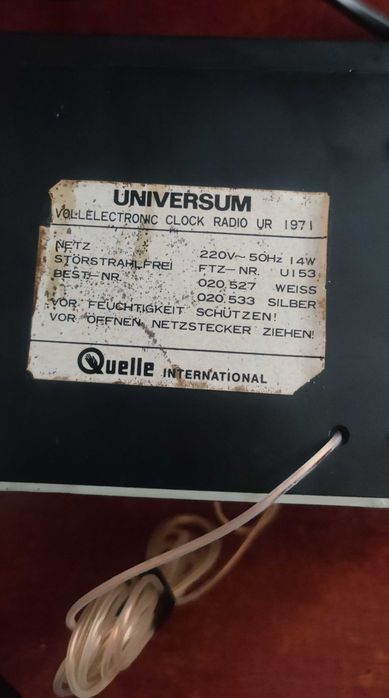 Vand Radio vechi (1971) Universum VR1971