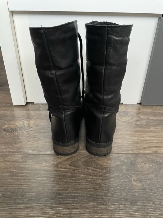 Ghete( bocanci) dama, negre, din piele naturala, captusite, marimea 36