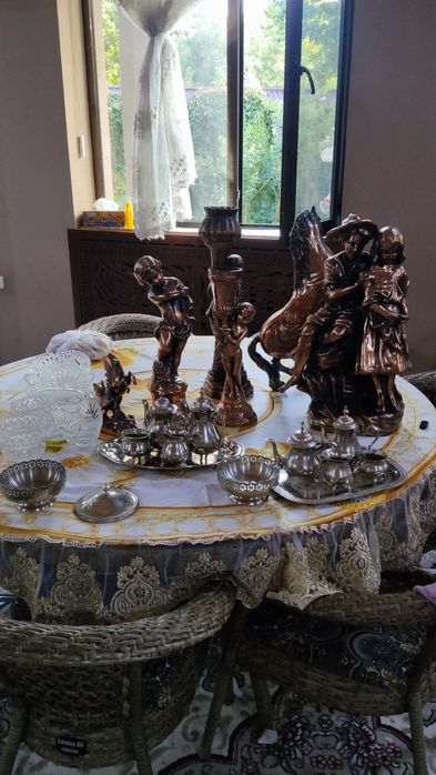 Статуетки, хрустал,мельхиор