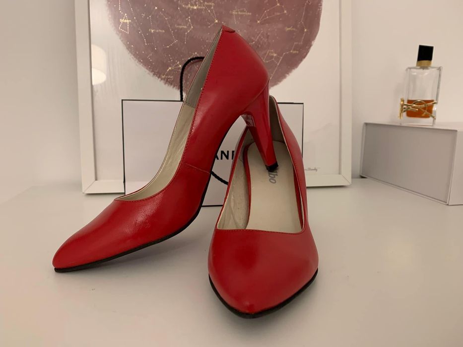 Pantofi piele naturala, cu toc eleganti / office / cocktail