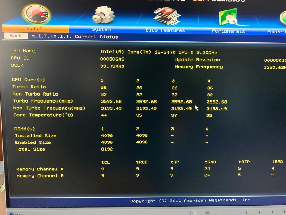 Комплект 1155+DDR3 / Gigabyte B75 + i5-3470 + 8GB RAM