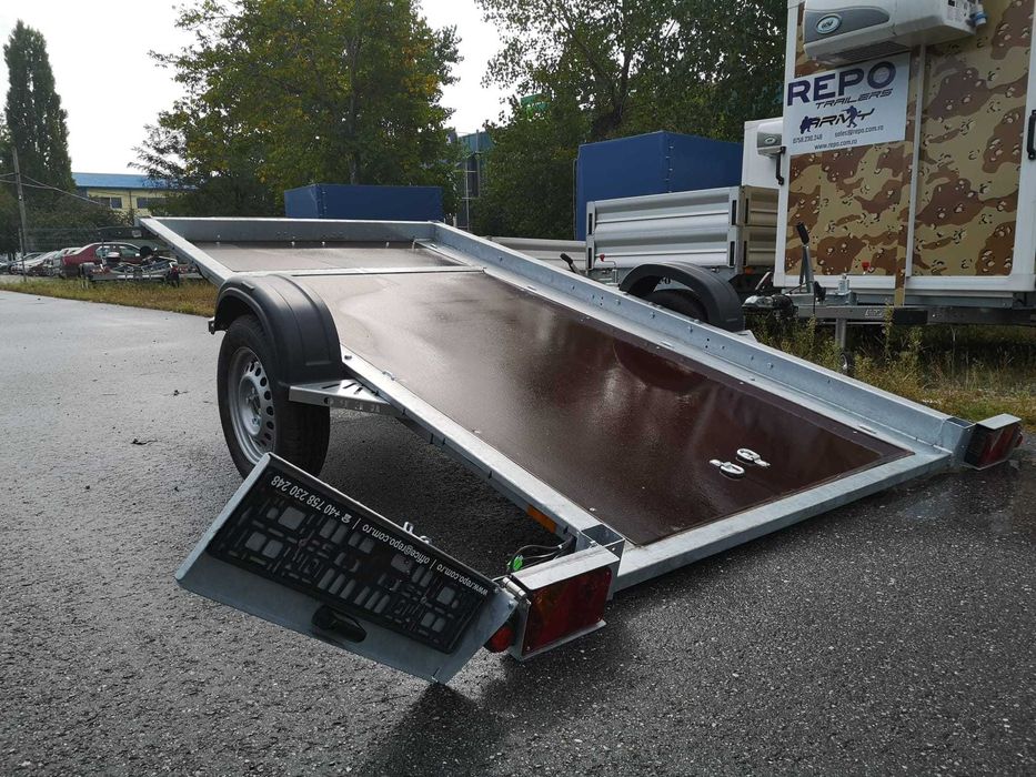 Remorcă basculabilă REPO 750kg – Nouă, Moto/ATV, Carte RAR + Nr. roșu