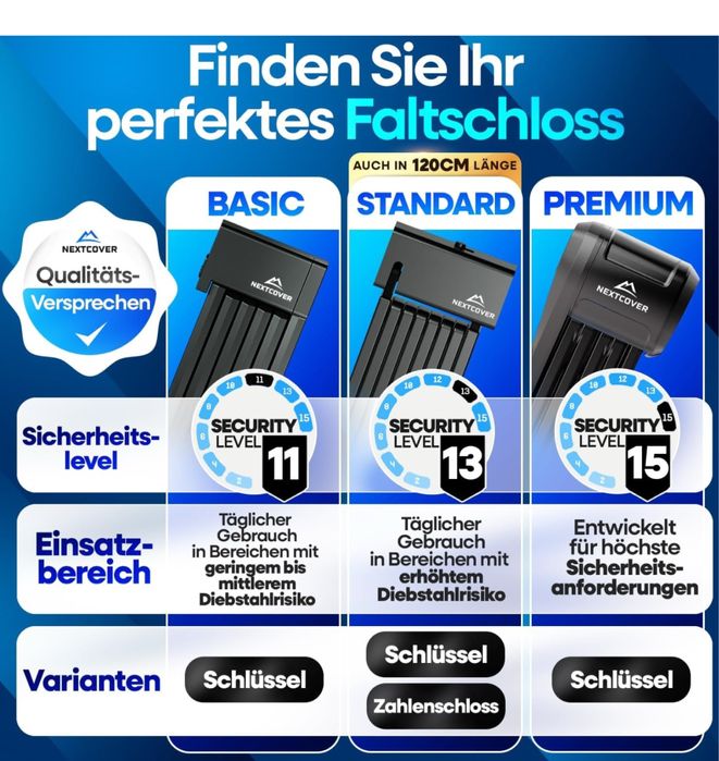 Сгъваема велосипедна ключалка NEXTCOVER