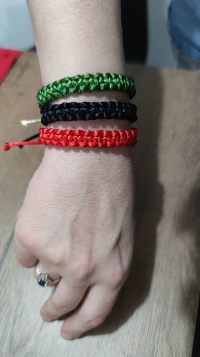 Brățări împletite manual din șnur satinat 3 buc/set