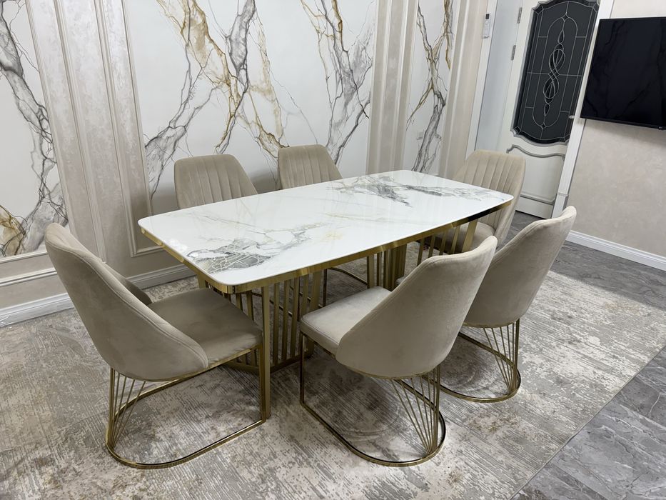 Комплект стол и стул из керамогранит