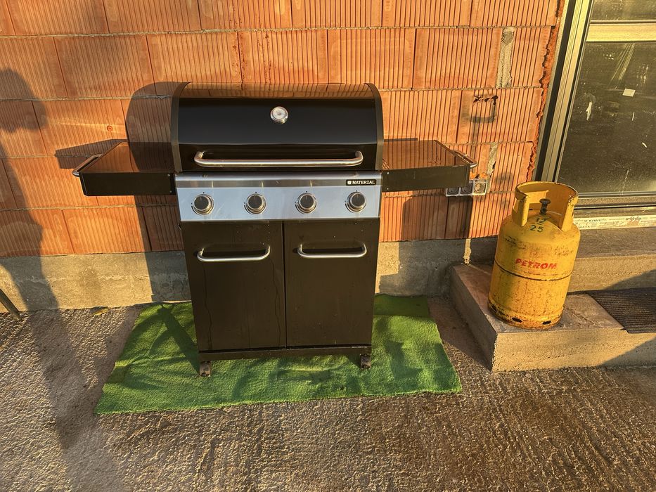 Gratar pe gaz cu plita din fonta | 4 arzatoare