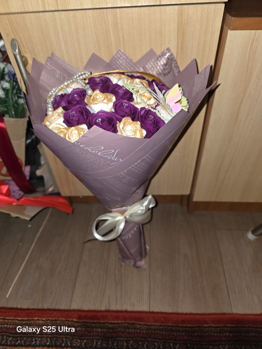 Buchet trandafiri din săpun