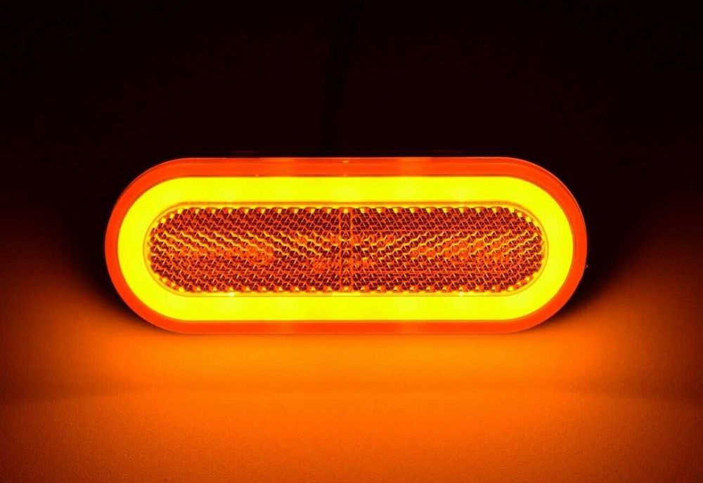 1бр. Неон ЛЕД LED габарити овал с 20 диода 12-24V оранжеви , Полша
