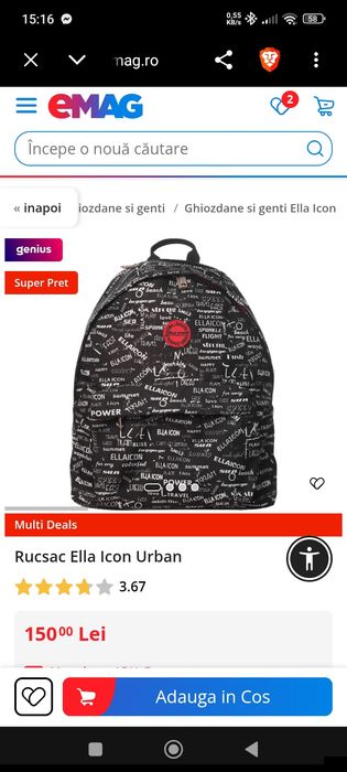 Rucsac Urban 45x35x17 cm, Ella Icon