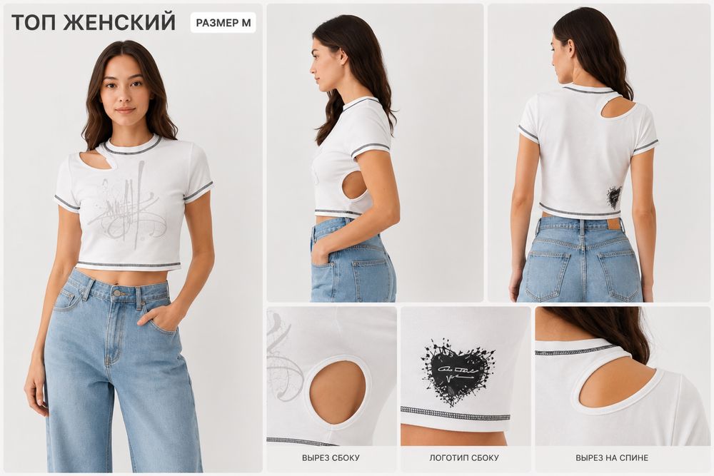 Футболка короткая овесайз