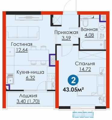 2 хонали-43,05м2 у Яшнабад! рассрочка 5млн/мес, ПВ 20% •ВЫГОДНО• (S)