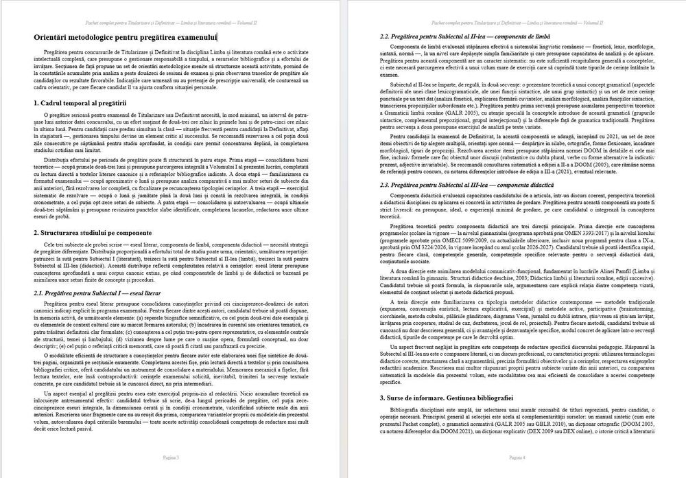 Pregatire Titularizare si Definitivat Limba si Literatura Romana – Sinteze + Subiecte rezolvate (2017–2026), 2 volume, ghid complet pentru profesori