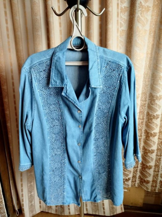 Женская джинсовая одежда, больших размеров