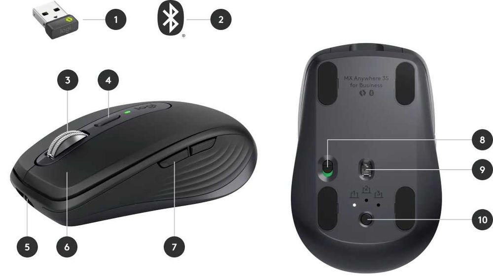Logitech MX Anywhere 2s и 3S — компактная беспроводная мышь. Есть дост