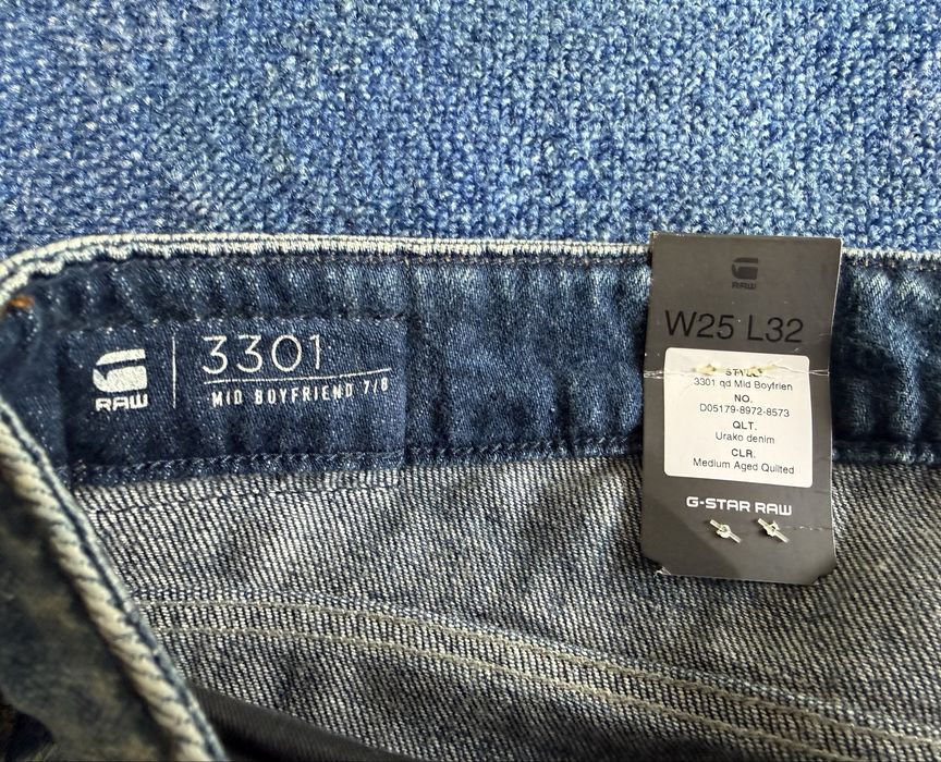 G-Star RAW 3301 Quilted Denim Mid Waist Boyfriend 7/8  ОРИГИНАЛНИ дамски дънки - 25-26
