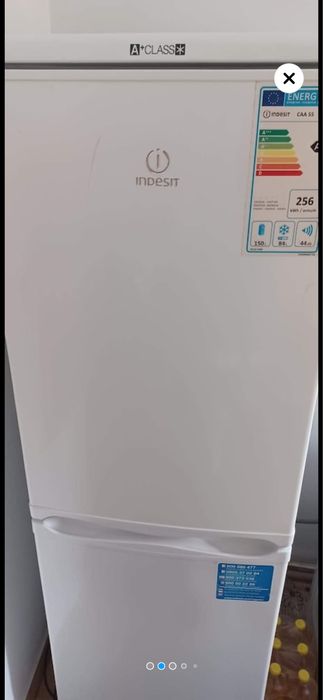 Combina frigorifica  noua Indesit CAA 55, 234 l, Clasa F, H 174 cm, Alb