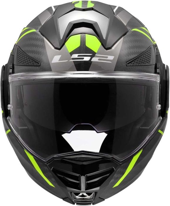 Нова Мотоциклетна Модуларна Каска за Мотор LS2 FF901 Advant X Carbon FUTURE II H-V YELLOW-06, XL, ECE 22.06