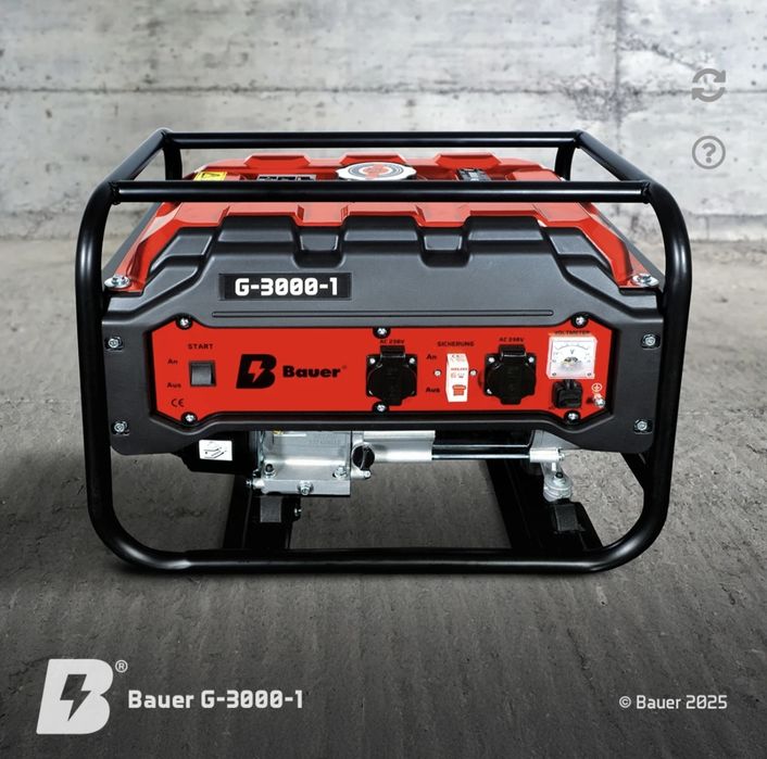 Generator BAUER G-3000-1 (3.3 kW) cu AVR – NOU, SIGILAT
