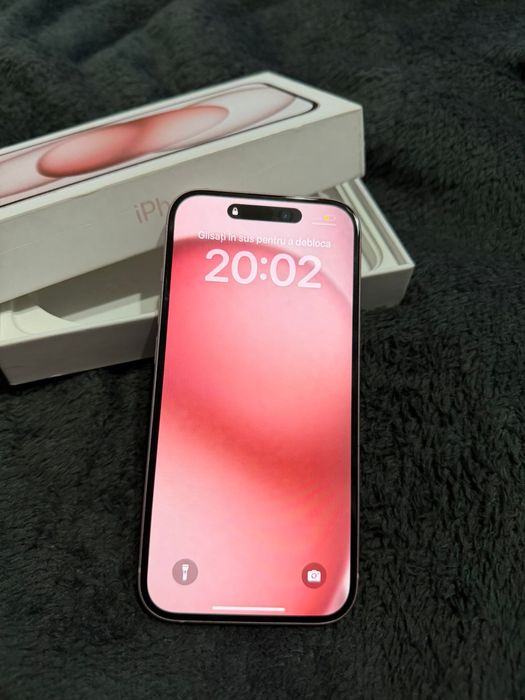 IPHONE 15 ROZ,  sanatate baterie 100% 128 GB