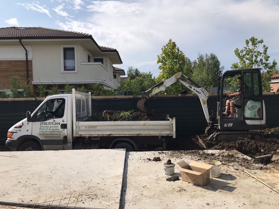 Miniexcavator picon sapaturi fundatie excavatie nivelare canal