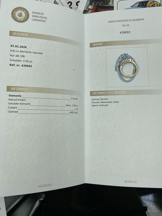 Amanet Next Generation/Inel din aur alb 18K cu diamante 1.CT