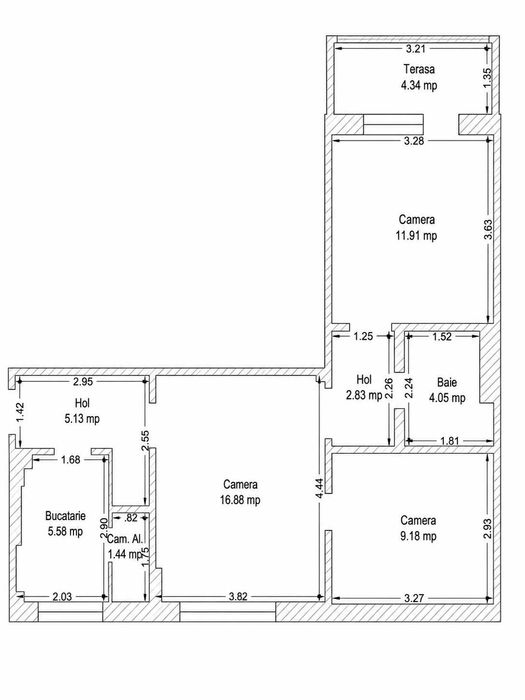 Apartament 3 camere – Piața Operei | Etaj intermediar | Lift | Curte privată | Teren în proprietate