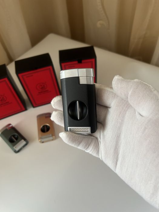 Луксозна запалка за пури Guevara с резачка – 3 цвята, подаръчна кутия