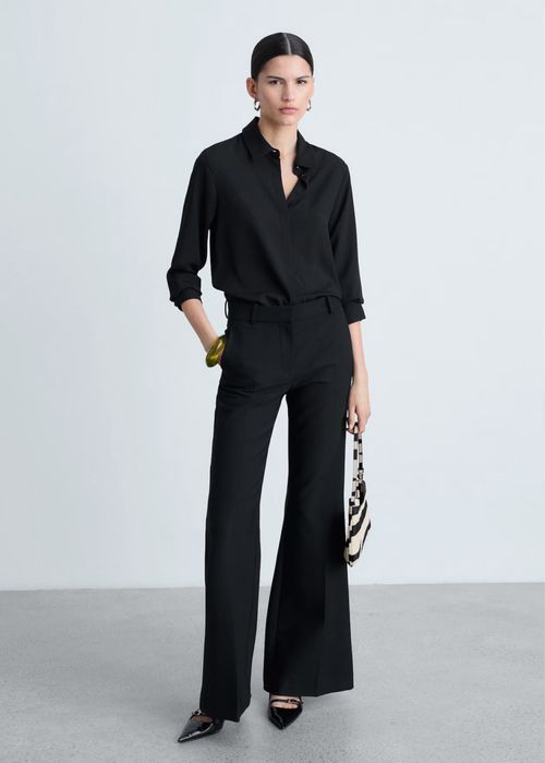 MANGO дамска черна риза