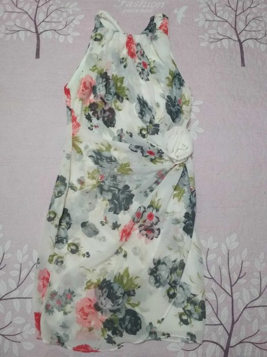 Платье женское классическое, летнее, шифоновое, нежное,