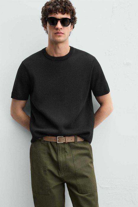 Футболка ZARA Man Relaxed fit knit T-shirt! Новая с бирками! Размер L