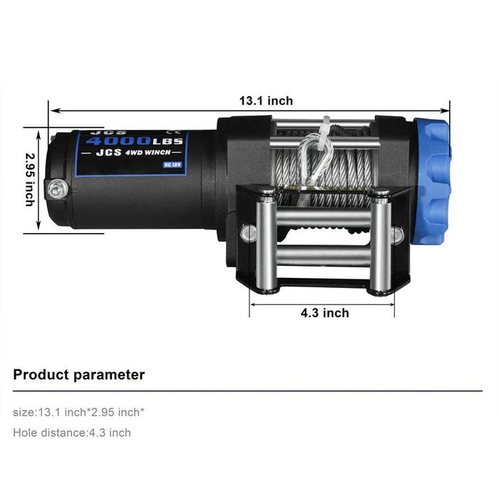 ТОП ОБЯВА Електрическа лебедка 4000LBS OffRoad лебедка Автомобил Кола
